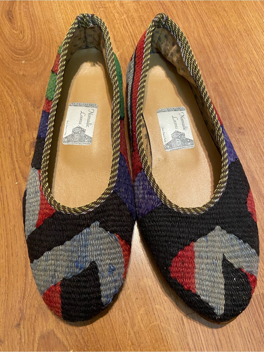 Hand-Made Turkish Multicolor Slip-On Flats Nomadic Looms